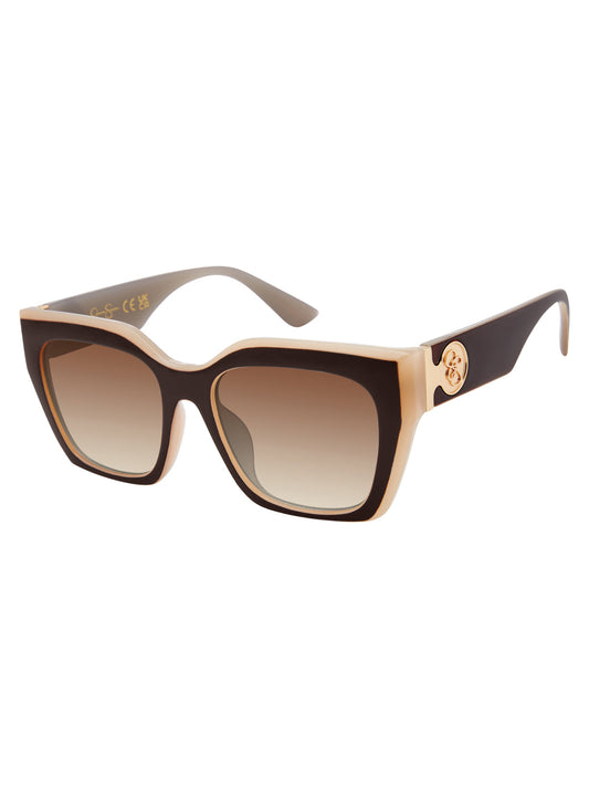 Jessica Simpson Popular - Retro Two Tone Cat Eye Sunglasses in Brown & Nude