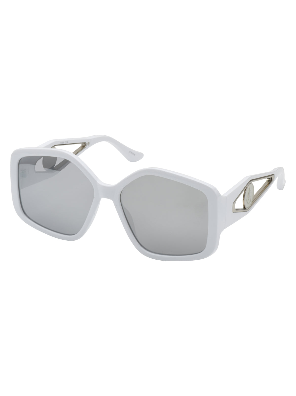 Jessica Simpson Trending - Oversized Geometric Sunglasses in White