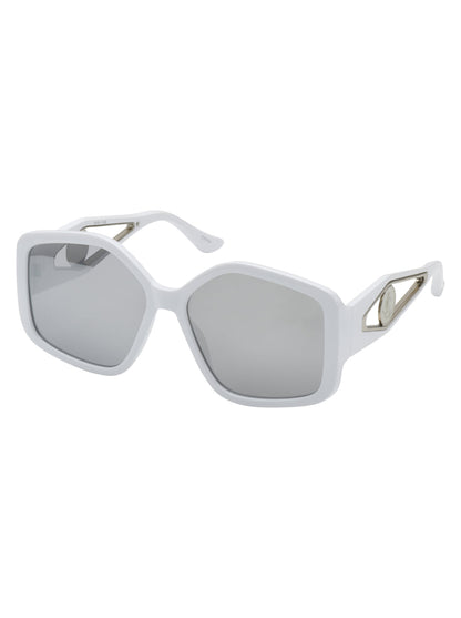 Jessica Simpson Trending - Oversized Geometric Sunglasses in White
