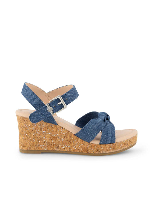 Jessica Simpson Trending - Girls' Asha Knot Wedge Sandals in Denim