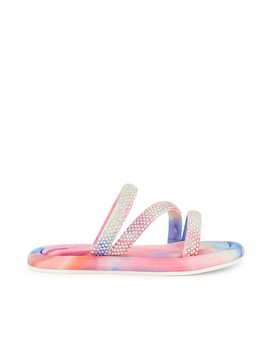 Jessica Simpson Featured - Girls' Kaylen Strap Slippers in Tie Dye
