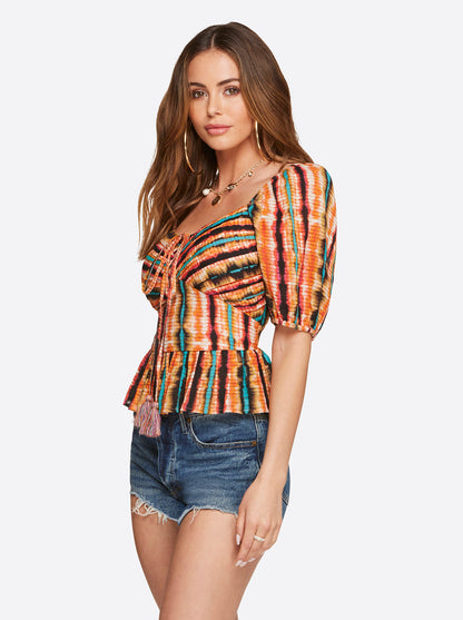 Jessica Simpson Featured - Ami Halter Top in Tie Dye Stripe