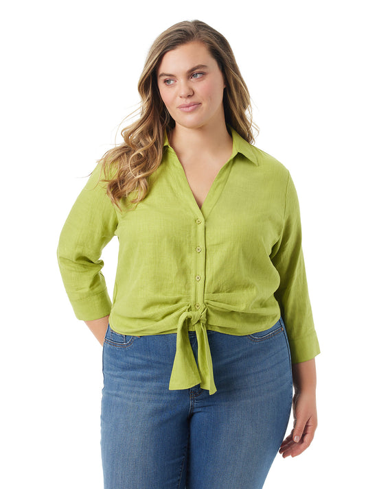 Jessica Simpson Exclusive - Soley Tie Front Top in Pickled Pepper