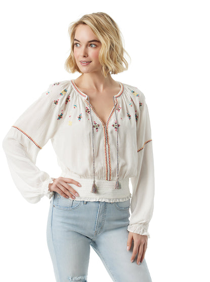 Jessica Simpson Trending - Tanuka Embellished Top in Gardenia
