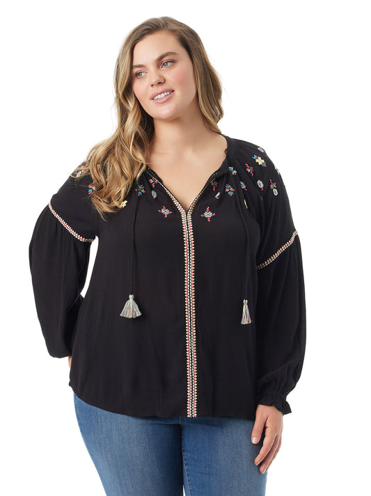 Jessica Simpson Best Seller - Lissy Embellished Top in Black