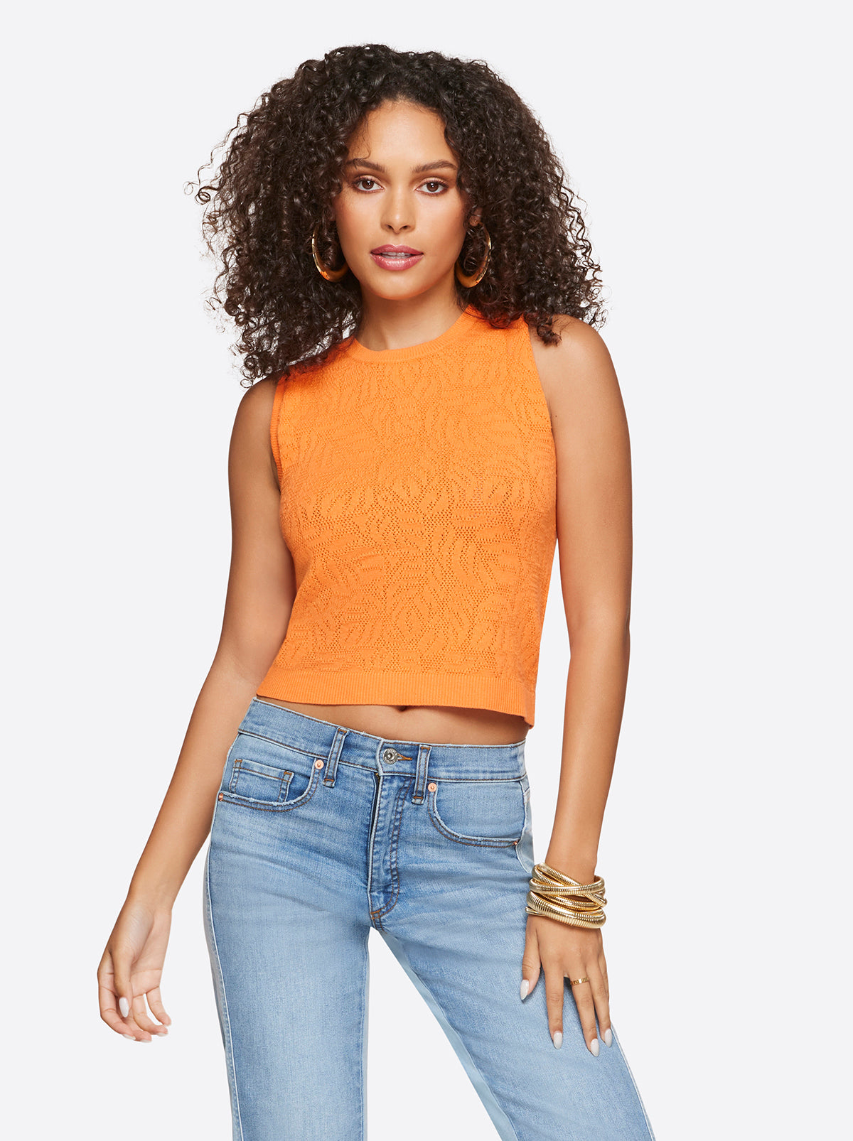 Jessica Simpson Exclusive - Ivy Mesh Tank in Mandarin Orange