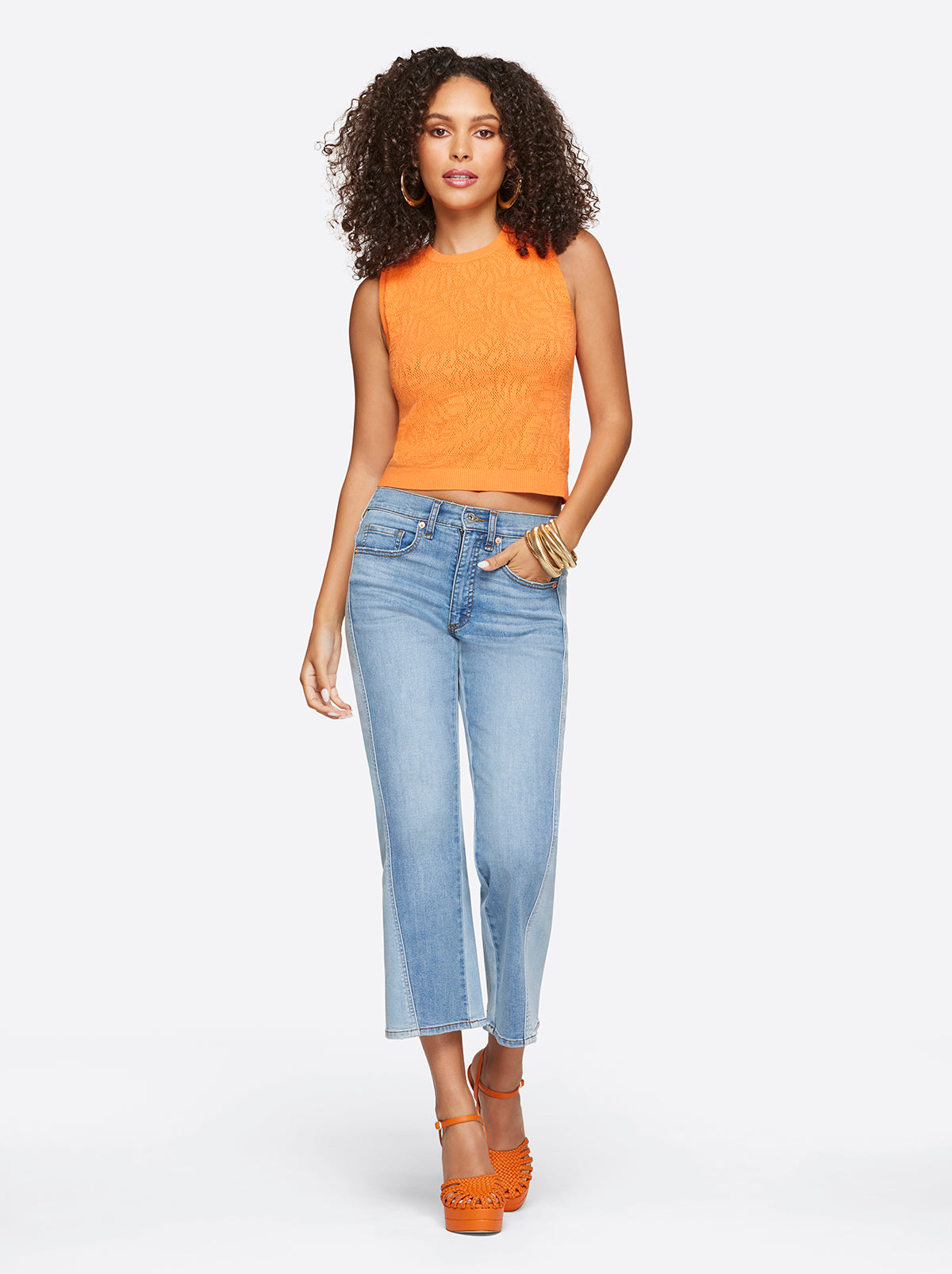 Jessica Simpson Exclusive - Ivy Mesh Tank in Mandarin Orange