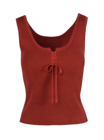 Jessica Simpson Best Seller - Johanna Lace Up Tank in Chili Oil
