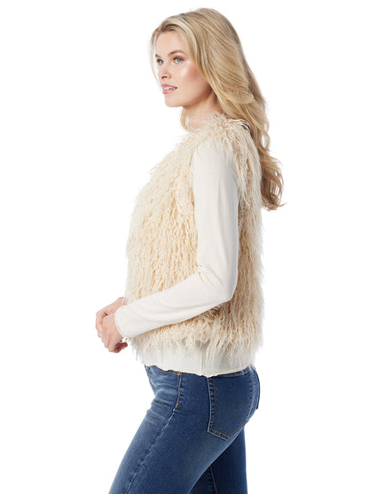 Jessica Simpson Best Seller - Fur Vest in Gardenia