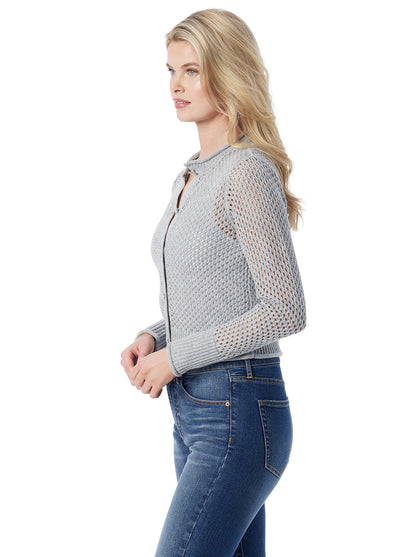 Jessica Simpson Exclusive - Bianka Cardigan in Metallic Silver
