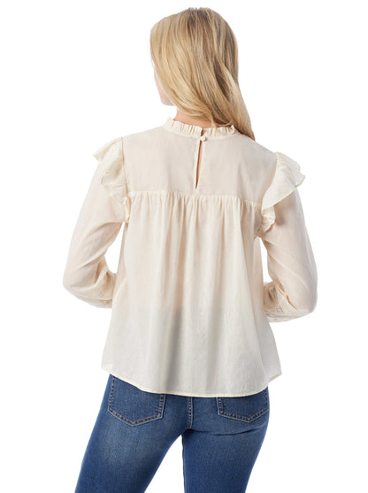 Jessica Simpson Popular - Elsiana Ruffle Top in Parchment