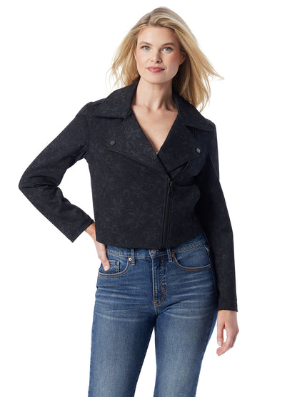 Jessica Simpson Popular - Biker Jacket in Black Laced Floral