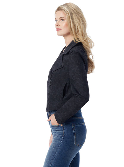 Jessica Simpson Popular - Biker Jacket in Black Laced Floral