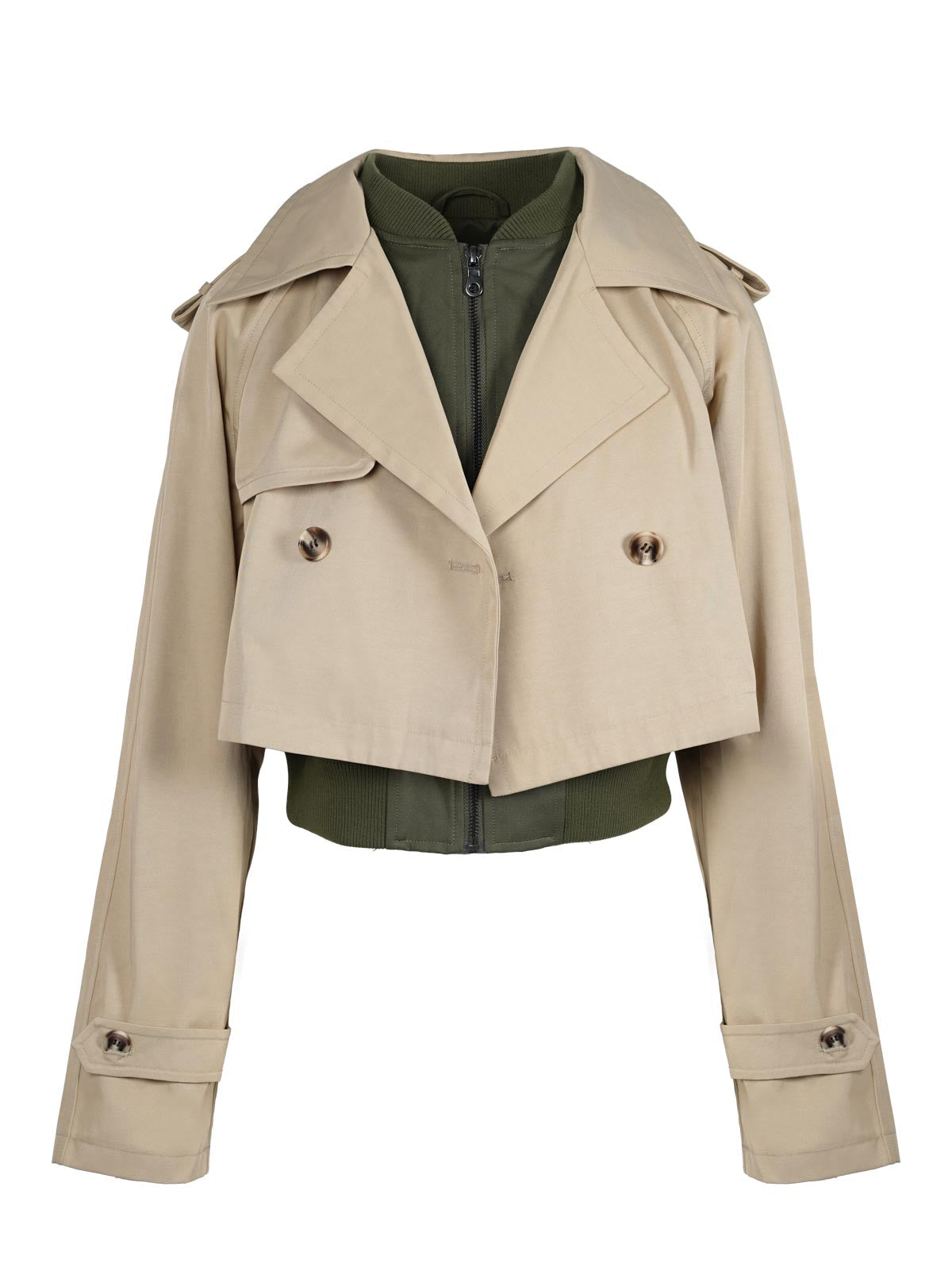 Jessica Simpson Trending - Trench Bomber Jacket in Khaki