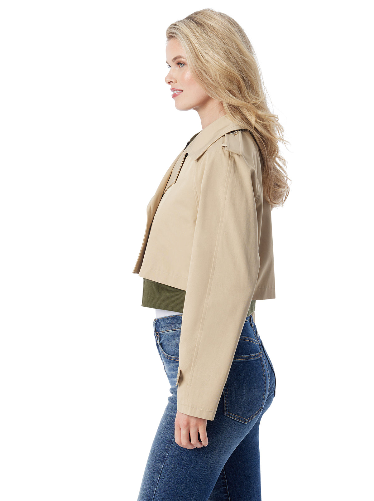 Jessica Simpson Trending - Trench Bomber Jacket in Khaki