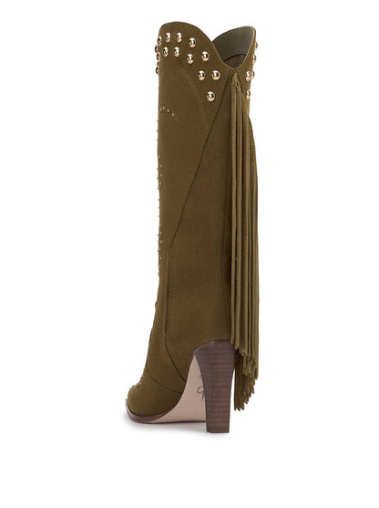 Jessica Simpson Popular - Rosera Studded Fringe Boot in Olive Green