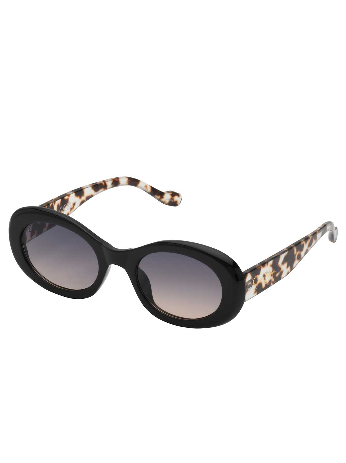 Jessica Simpson Featured - Iconic Vintage Oval Sunglasses in Black