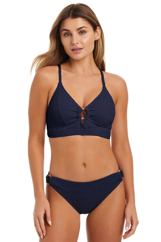 Jessica Simpson Best Seller - Boho Jacquard Cropped Cami with Ring in Dark Navy