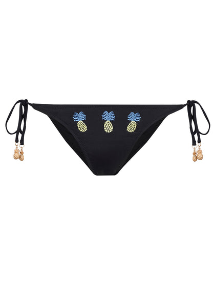 Jessica Simpson Best Seller - Pina Colada String Bikini Bottom in Black