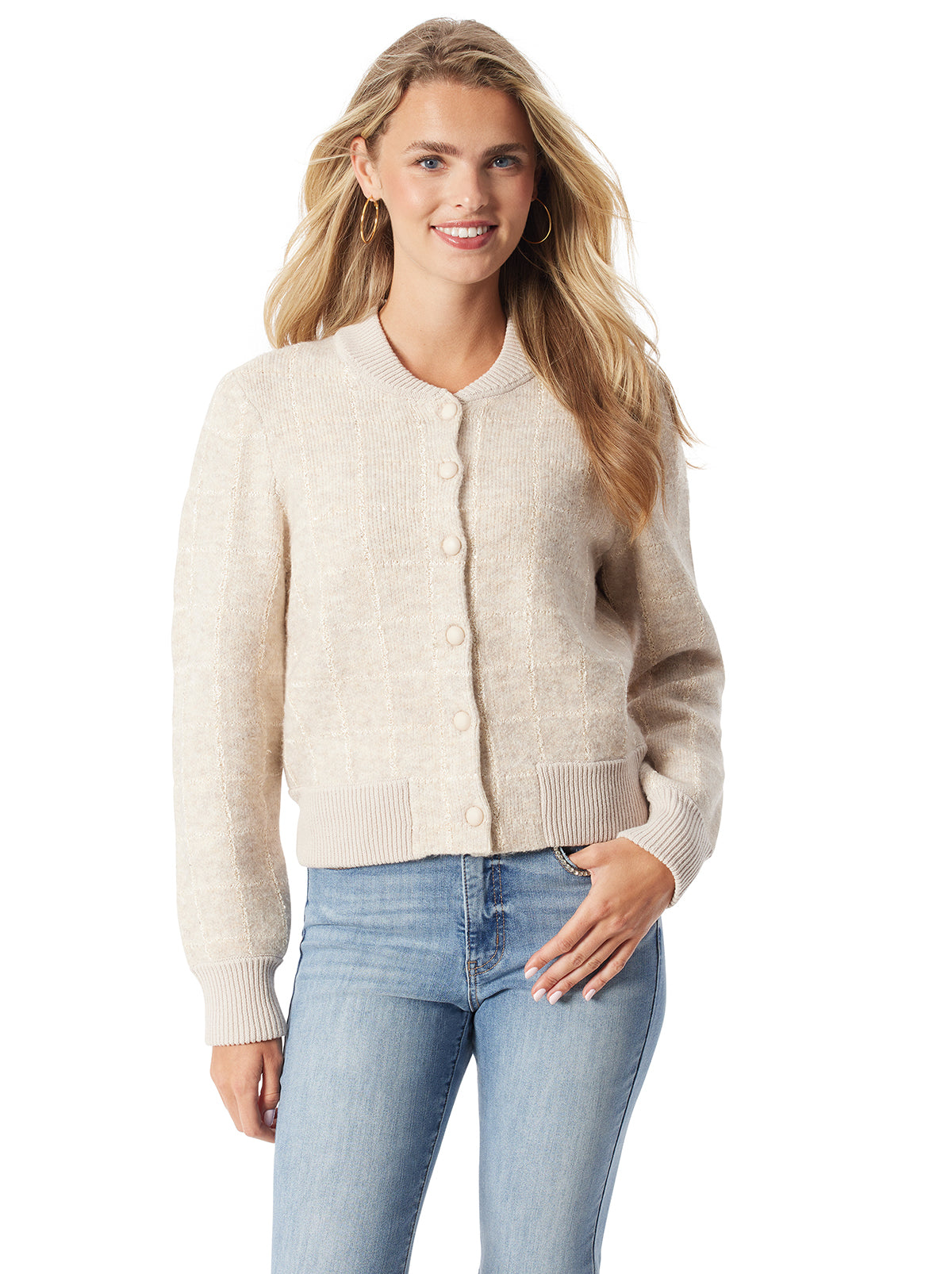 Jessica Simpson Exclusive - Sylviana Bomber Jacket in Natural Combo