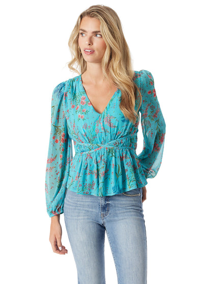 Jessica Simpson Best Seller - Marjani Top in Baltic-Field Floral