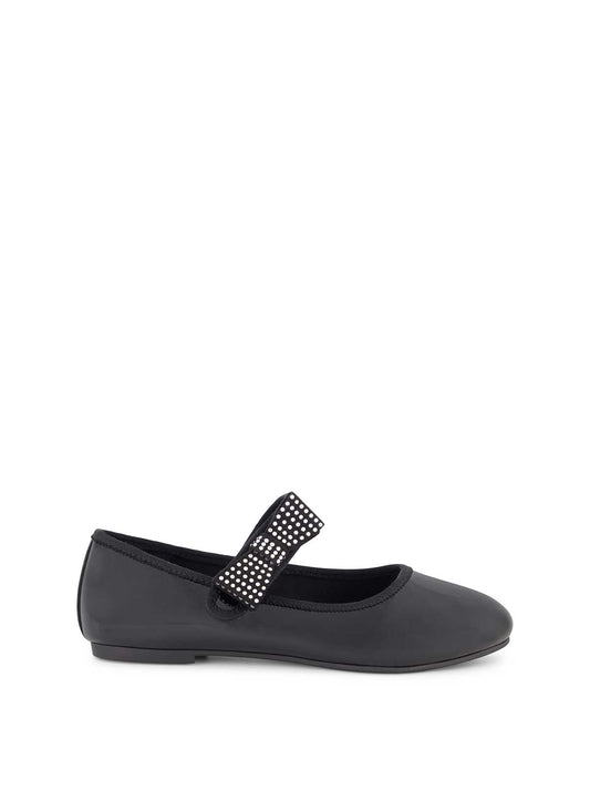 Jessica Simpson Exclusive - Little Girls' Amy Crystal Bow Ballet Flat in Black