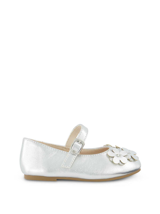 Jessica Simpson Trending - Toddler Amy Petal Ballet Flat in Silver