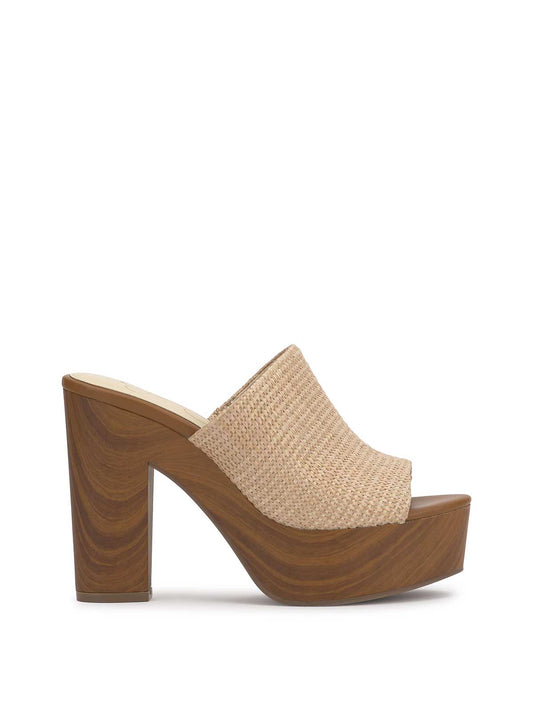 Jessica Simpson Popular - Shelbie Platform Slide in Natural Raffia