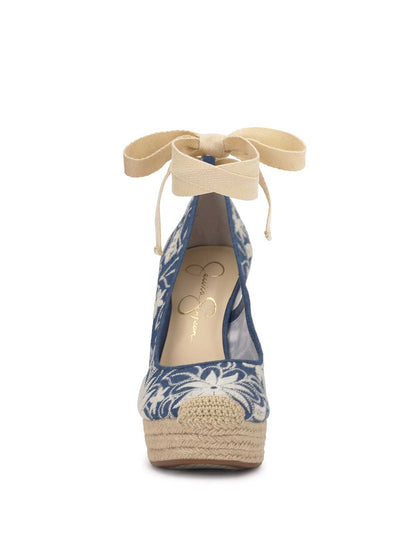 Jessica Simpson Trending - Zexie Platform Wedge in Floral Denim