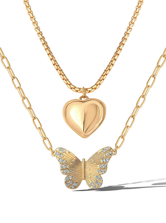 Jessica Simpson Featured - Butterfly Heart Layered Necklace