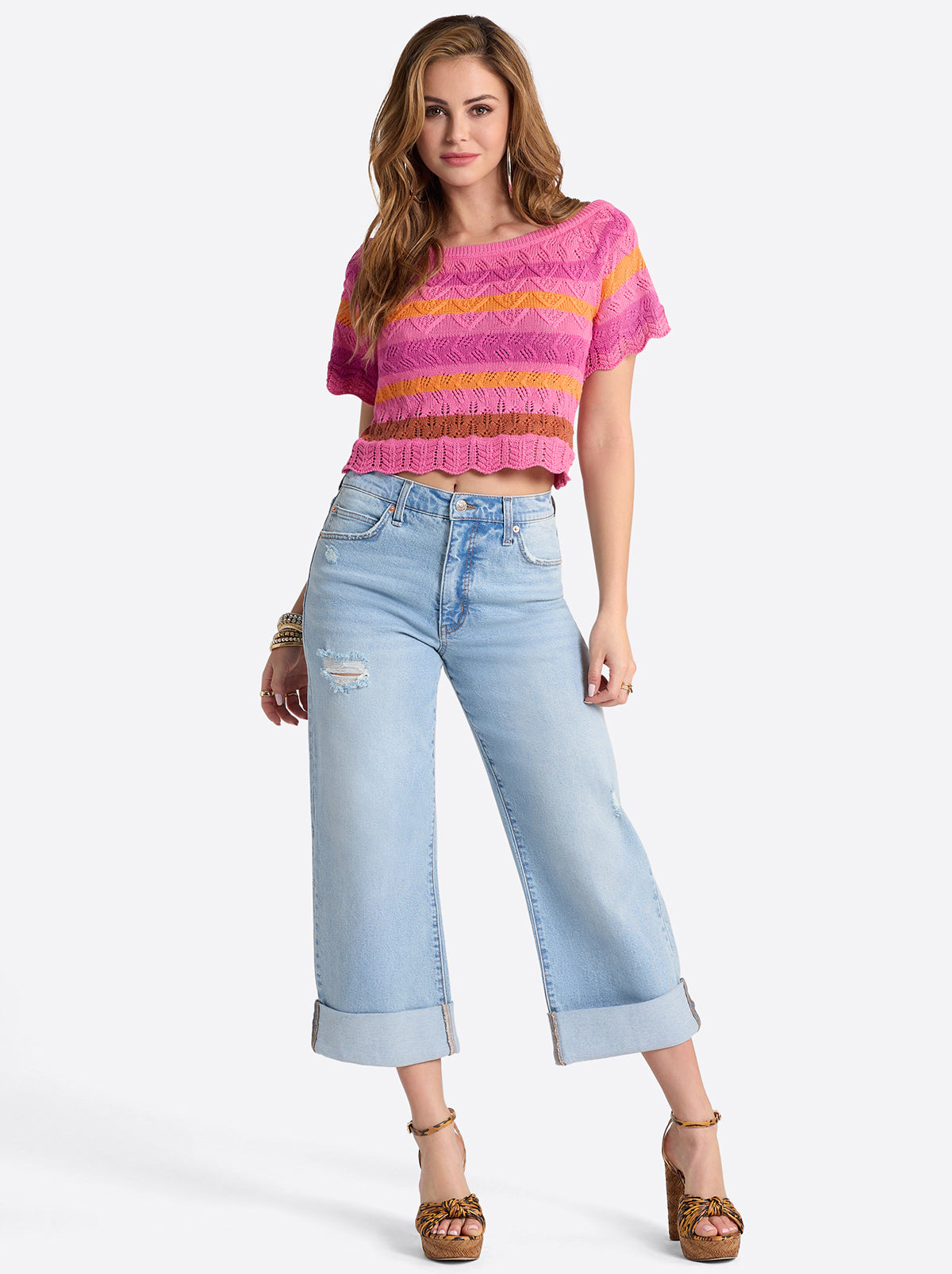 Jessica Simpson Featured - Edlyn Sweater in Rosebloom Combo