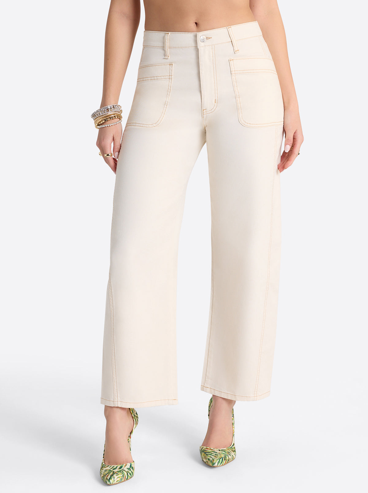 Jessica Simpson Best Seller - Relaxed Barrel Jeans in Ecru