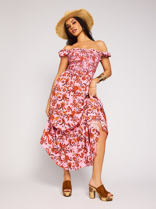 Jessica Simpson Recommended - Clarice Maxi Dress in Rosebloom Wild Jacobeans