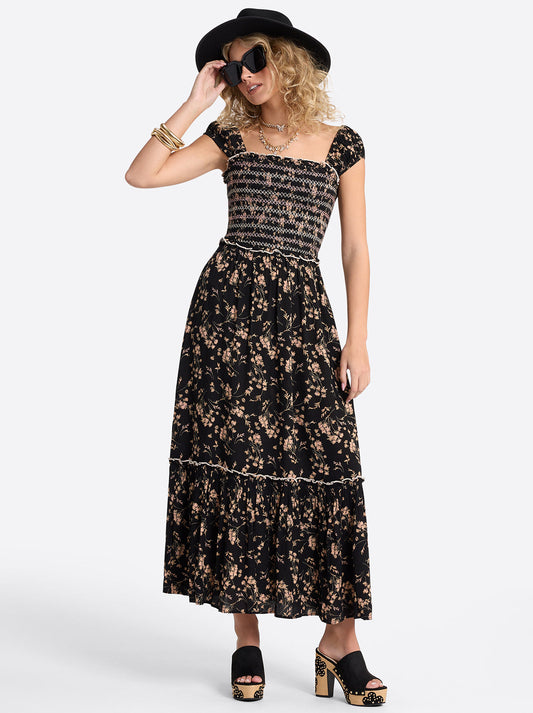 Jessica Simpson Featured - Clarice Maxi Dress in Obsidian Wispy Ditsies