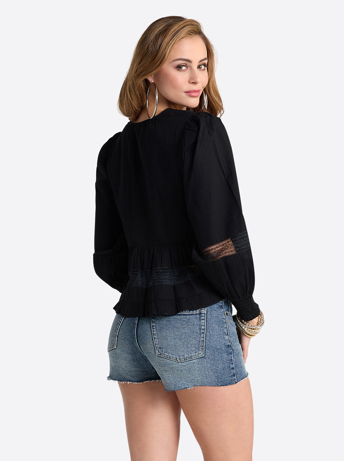 Jessica Simpson Trending - Elsie Babydoll Blouse in Black