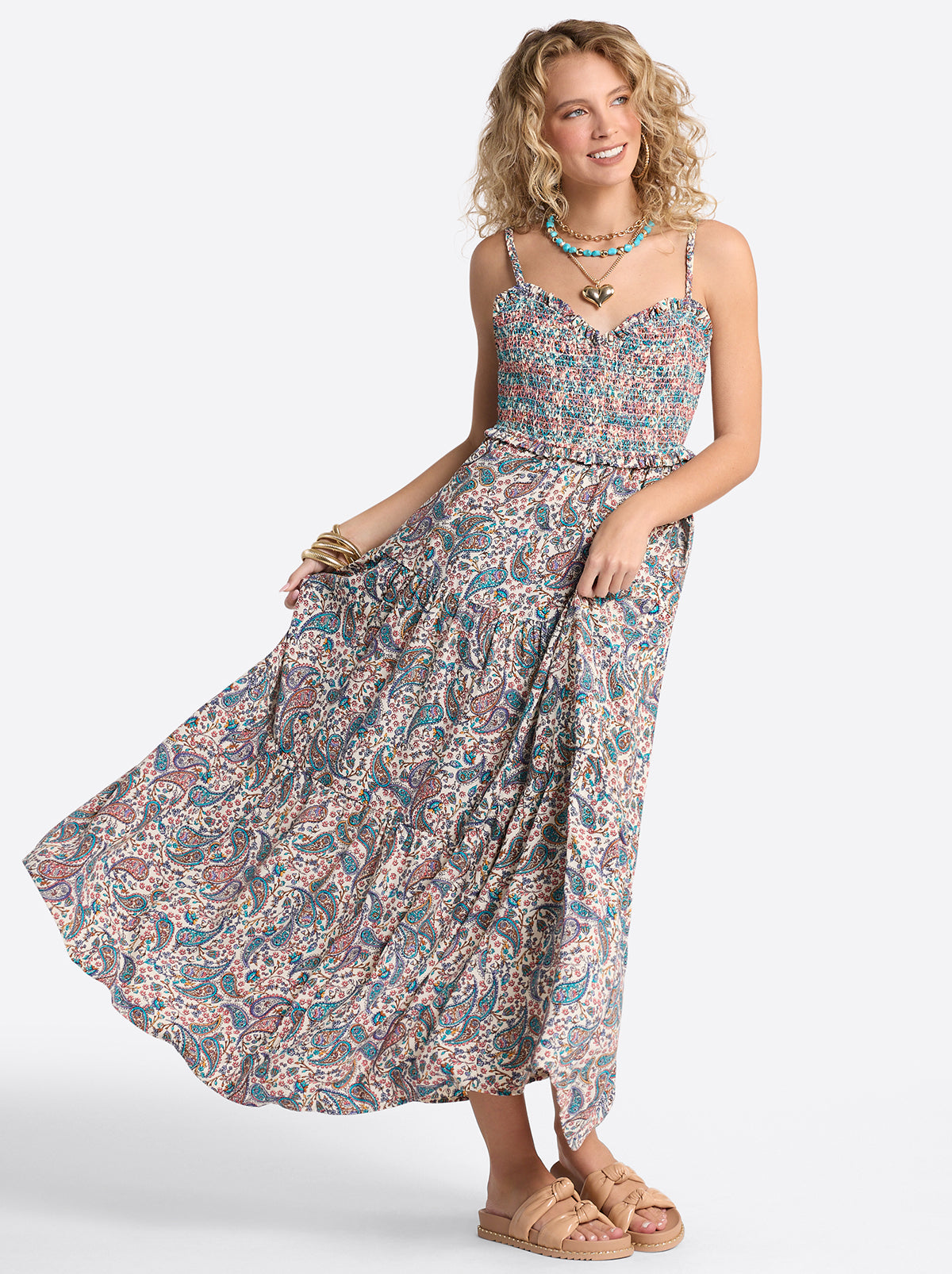 Jessica Simpson Featured - Bronte Dress in Buttercream Playful Paisleys