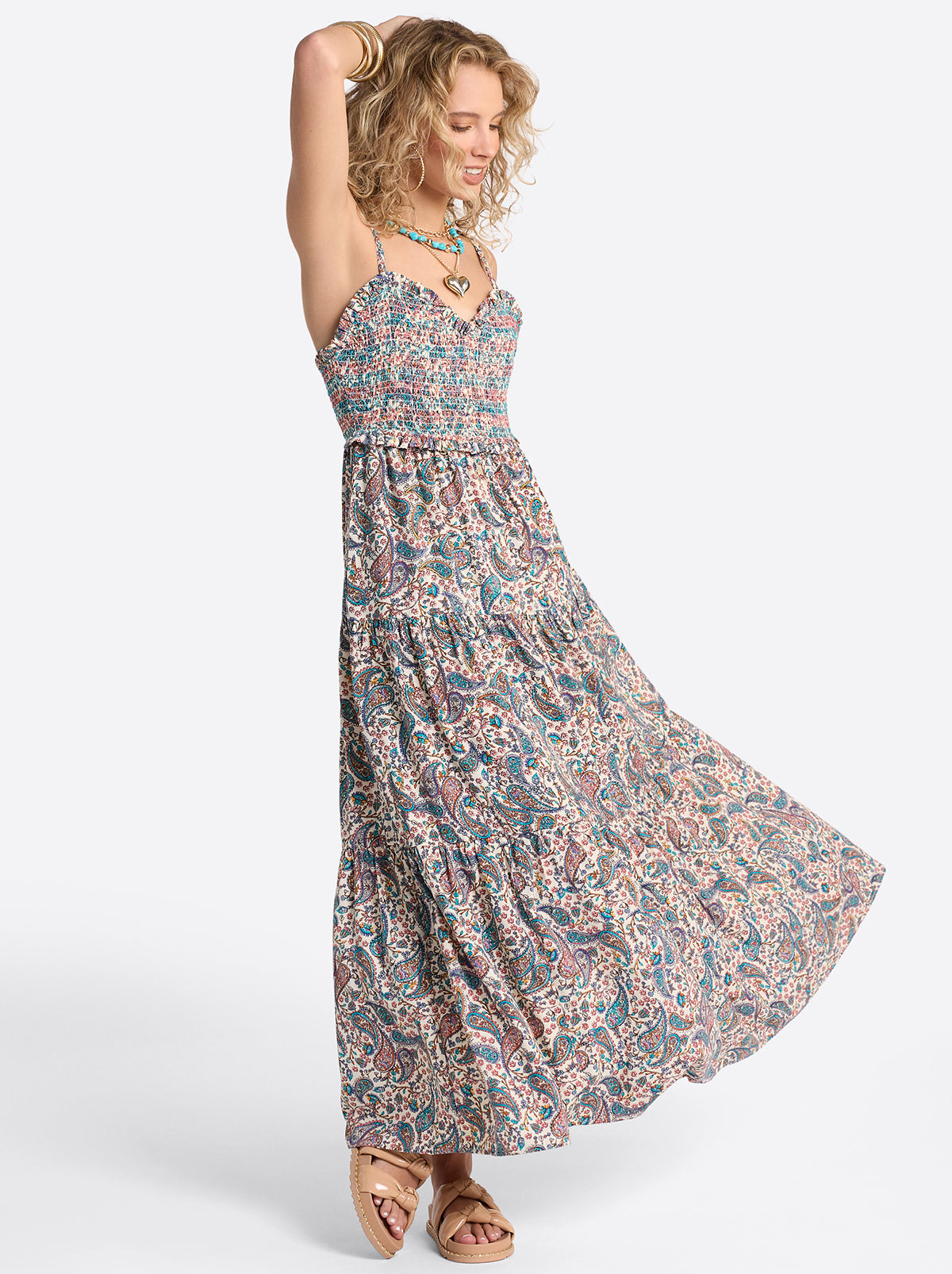 Jessica Simpson Featured - Bronte Dress in Buttercream Playful Paisleys