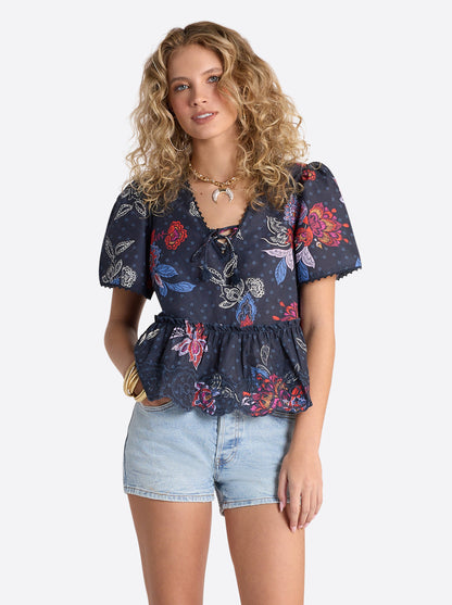 Jessica Simpson Recommended - Raquelle Blouse in Polar Night Colorful Rio