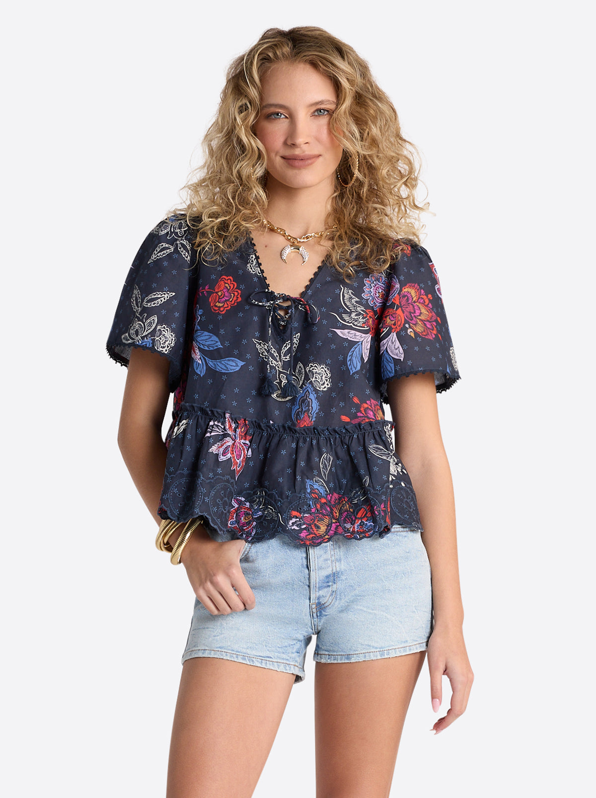 Jessica Simpson Recommended - Raquelle Blouse in Polar Night Colorful Rio