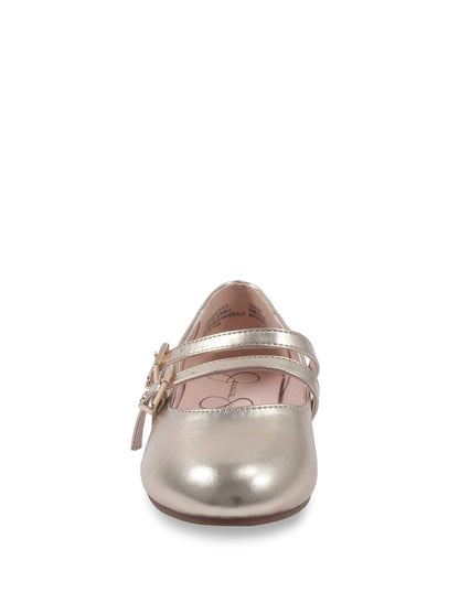 Jessica Simpson Exclusive - Little Girls' Amy Double Strap Ballet Flat in Soft Gold