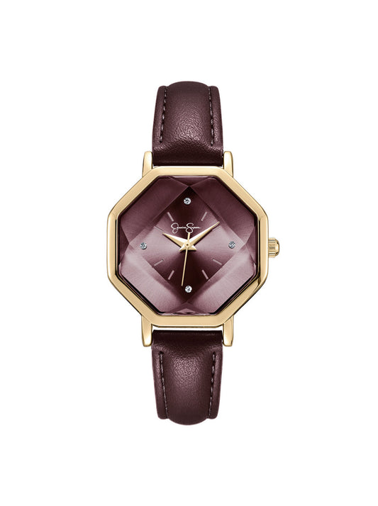 Jessica Simpson Trending - Octagonal Face Watch in Burgundy