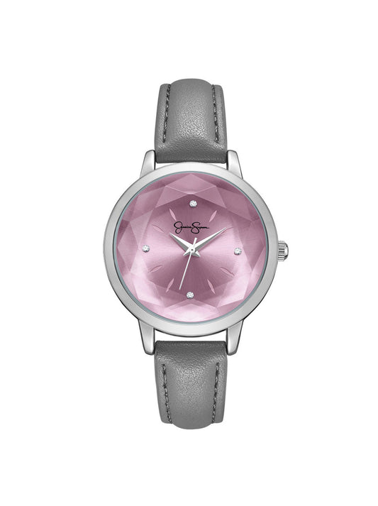 Jessica Simpson Featured - Faceted Glass Watch in Gray