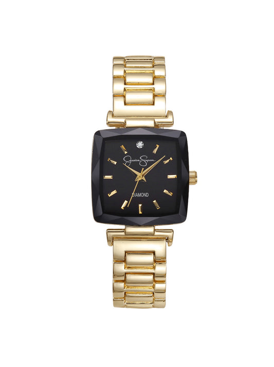 Jessica Simpson Popular - Square Case Bracelet Watch in Gold & Black